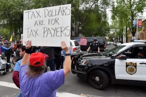 In April, hundreds gathered in Sacramento to protest shelter-in-place rules.