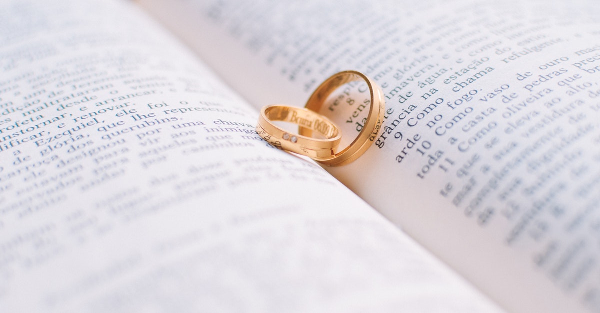 Wedding rings on Bible