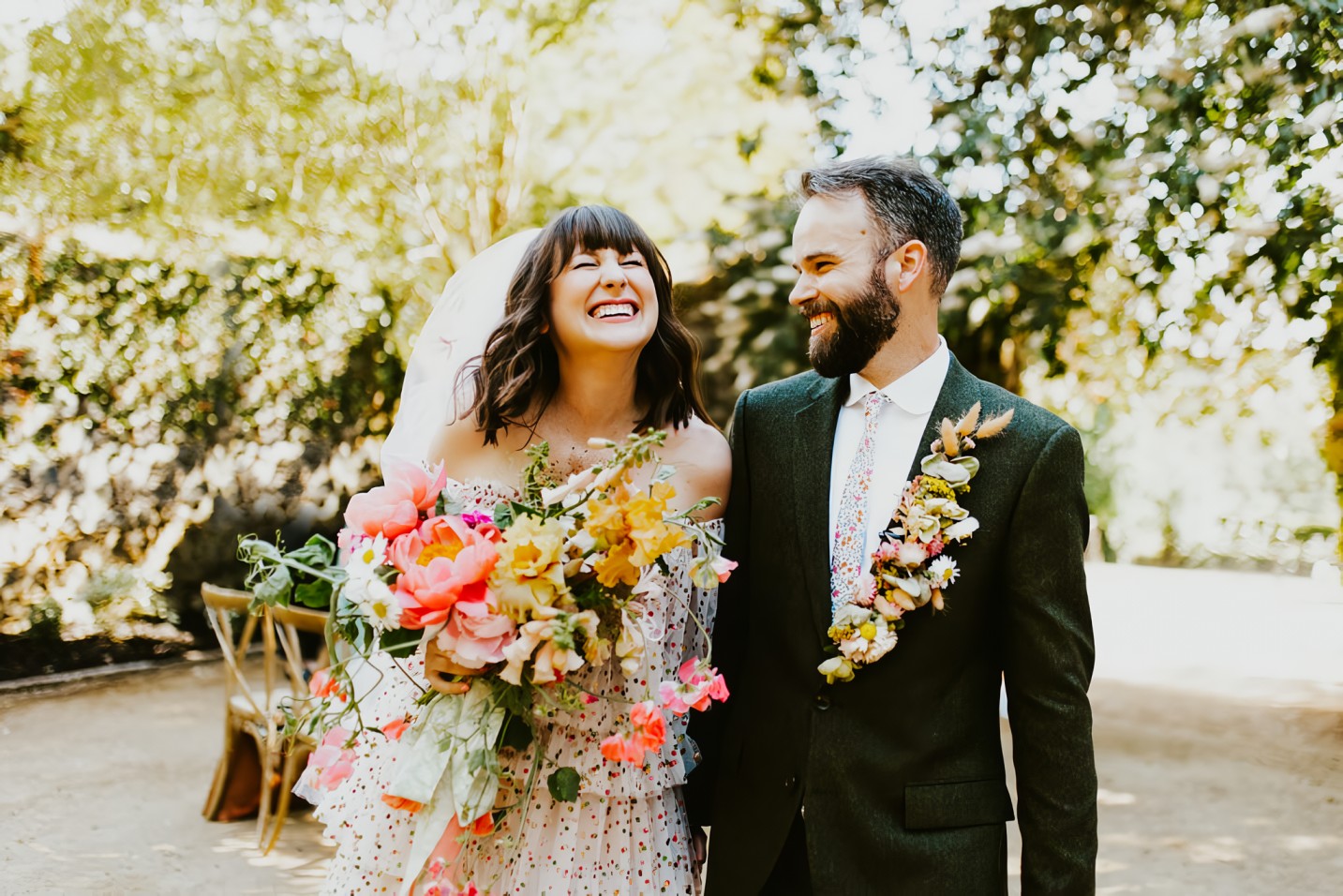 Ashley and Kyle, who matched on OkCupid during Ashley’s first night on the app, pictured together as a married couple.